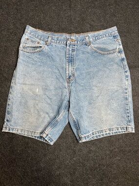 Men's Light Blue Denim Jean Shorts Cotton Button Zip 5-Pocket Casual Flat Front